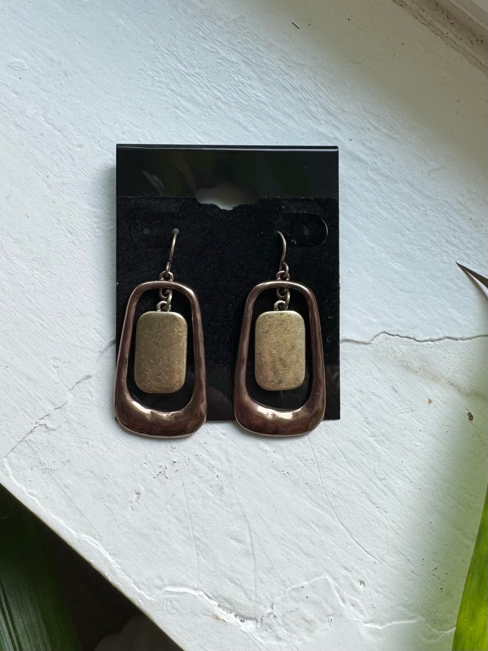 Bronze-Tone Geometric Drop Earrings - Women Jewelry